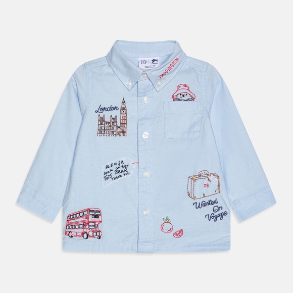 GAP Other - GAP Baby & Toddler Paddington Bear Embroidered Oxford Shirt - Size 2 - London